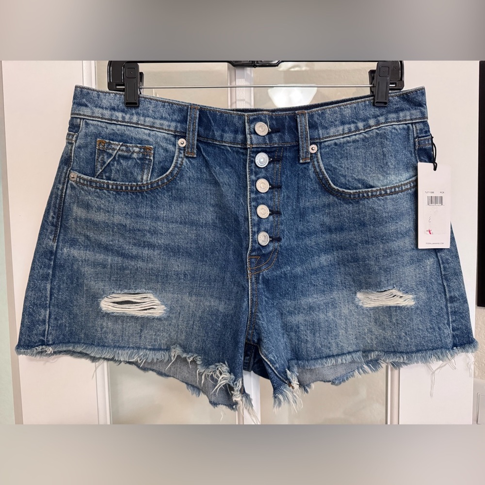 7 for all Mankind Size 30 Monroe Denim Distressed Women Shorts